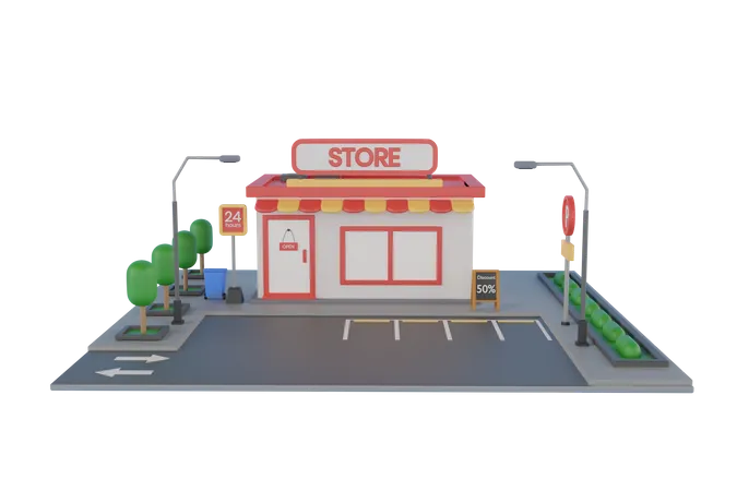 Magasin  3D Illustration