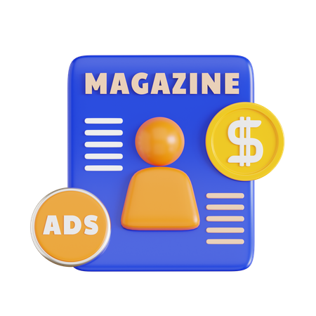 Magazine Ads  3D Icon