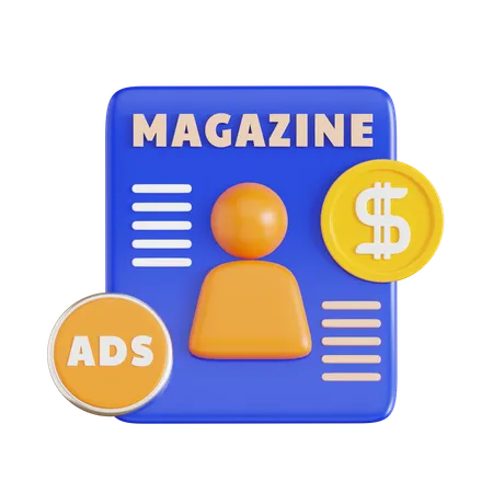 Magazine Ads  3D Icon