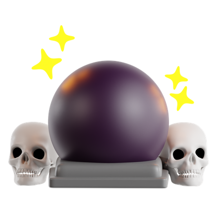 Magic Ball With Skull  3D Icon