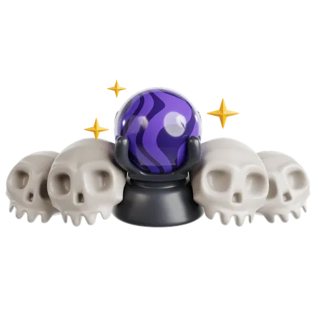 Magic Ball With Skull  3D Icon