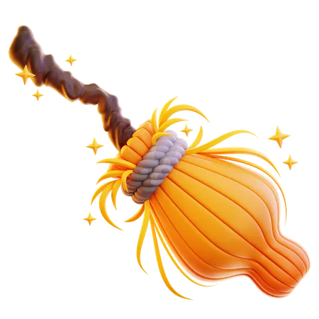 MAGIC BROOM WITH STARS  3D Icon