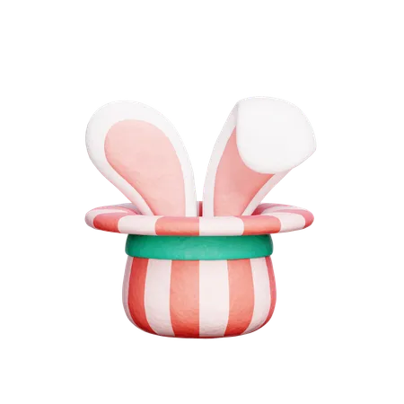 마법의 토끼 모자  3D Icon