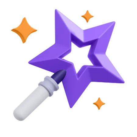 An Icon Of Magic Wand 3D Icon