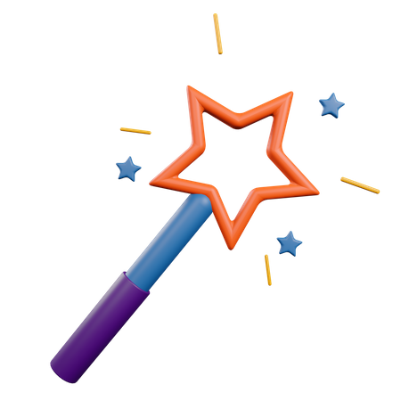 Magic wand  3D Illustration