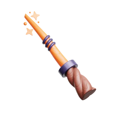 3 D Illustration Of Magic Wand 3D Icon