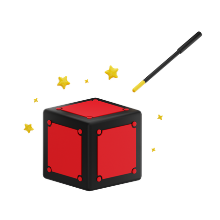 Magic Wand and Box  3D Icon