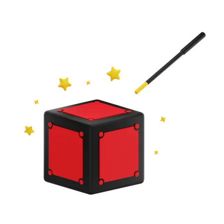 Magic Wand and Box  3D Icon