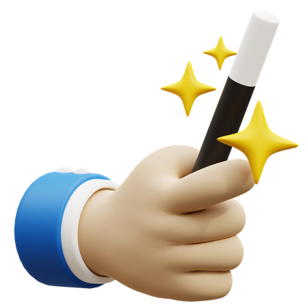Magic wand holding gesture  3D Icon