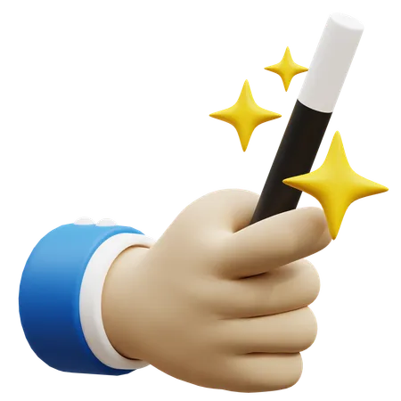 Magic wand holding gesture  3D Icon