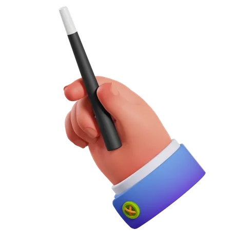 Magic Wand Holding Gesture  3D Illustration