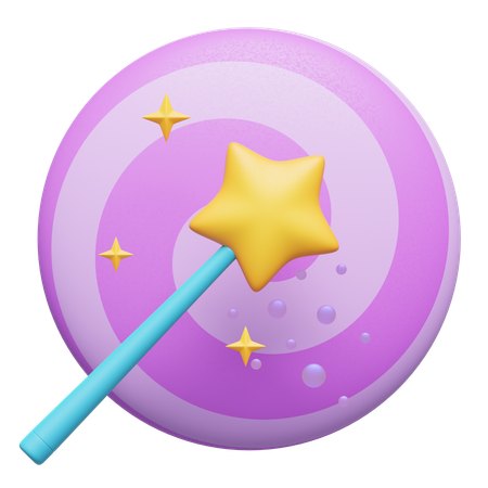 Magic wand purple  3D Icon