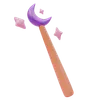 Magic wand with moon