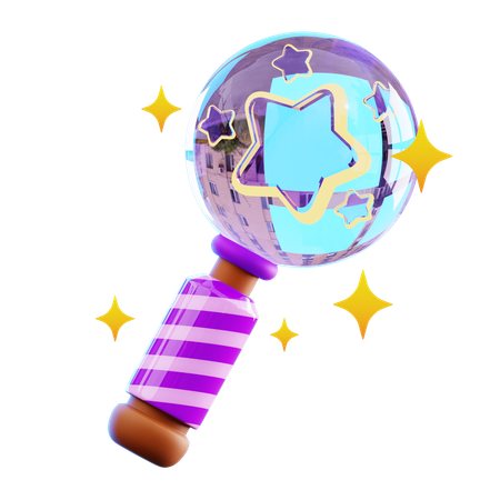 Magic Wand With Stars  3D Icon