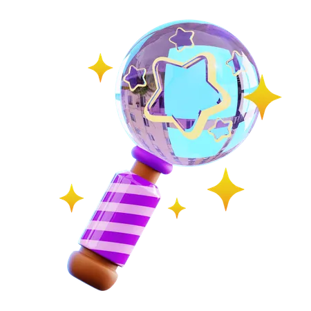 Magic Wand With Stars  3D Icon