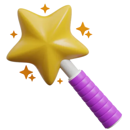 Magic Wand With Stars  3D Icon
