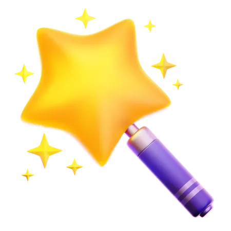 MAGIC WAND WITH STARS  3D Icon