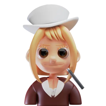 Magician Girl  3D Icon