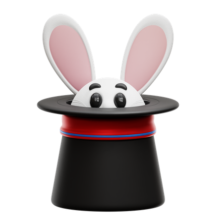 Magician Hat with Rabbit  3D Icon