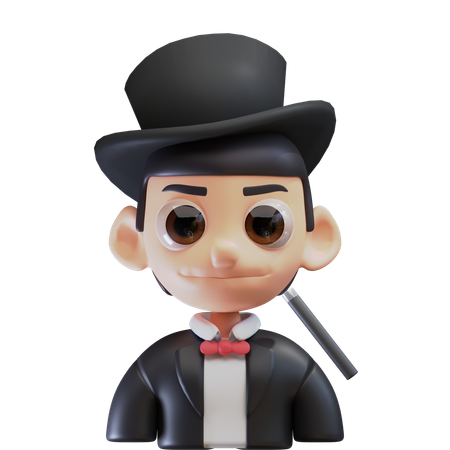 Homme magicien  3D Icon