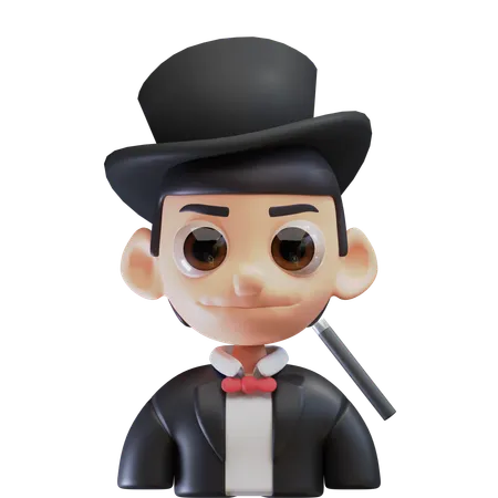 Homme magicien  3D Icon