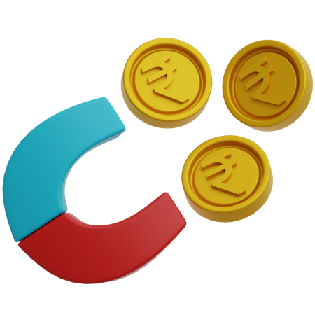 루피 동전을 끌어당기는 자석  3D Icon