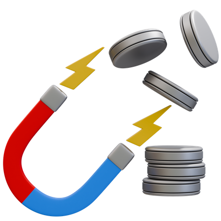 Magnetische Anziehungs- und Abstoßungskräfte  3D Icon