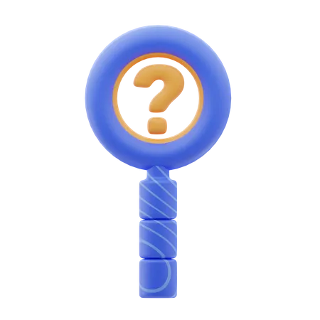Magnifier With Question Symbol 3D Icon
