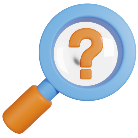 Magnifier With Question Mark  3D Icon