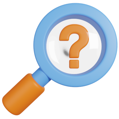 Magnifier With Question Mark 3D Icon