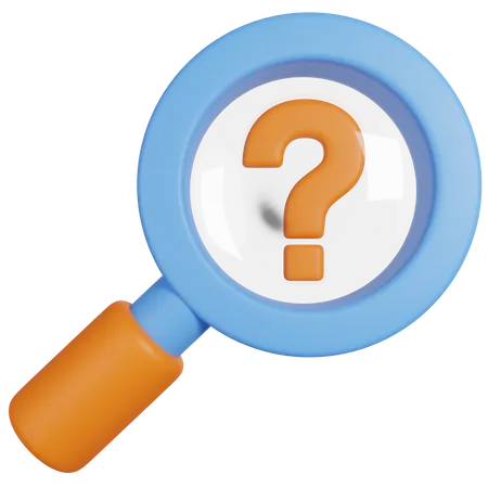 Magnifier With Question Mark 3D Icon