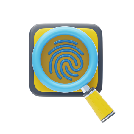 Magnify Fingerprint  3D Icon