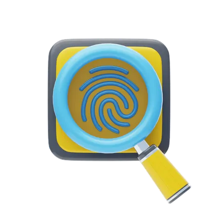 Magnify Fingerprint 3 D Icon Fingerprint Search 3 D Icon 3D Icon