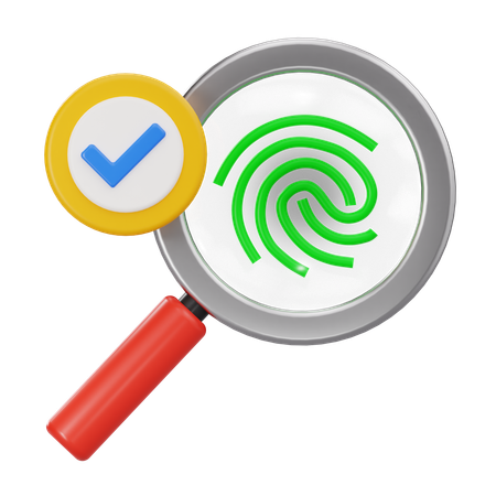 Magnify Fingerprint  3D Icon