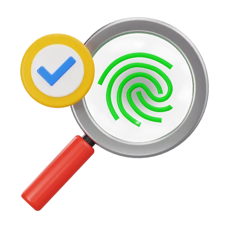 Magnify Fingerprint  3D Icon