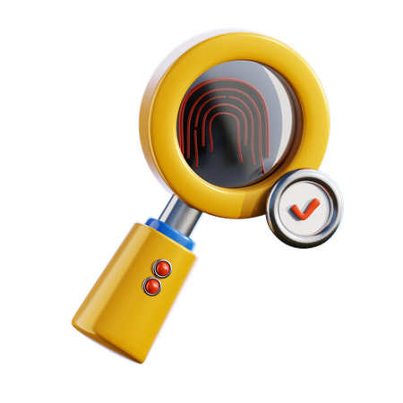 Magnify fingerprint  3D Icon