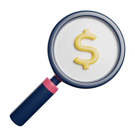 Magnifying Search Glass 3D Icon