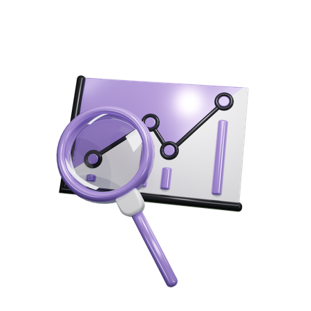 Magnifying chart  3D Icon