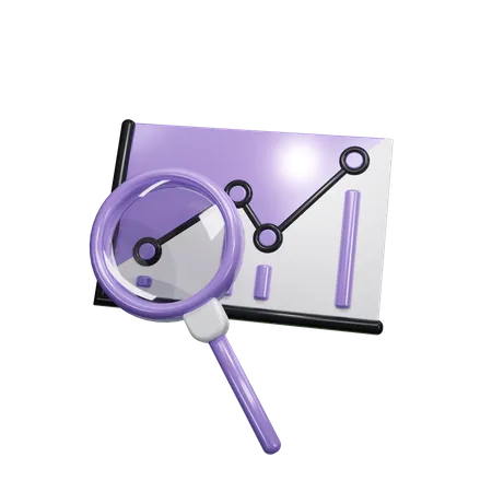 Magnifying chart  3D Icon