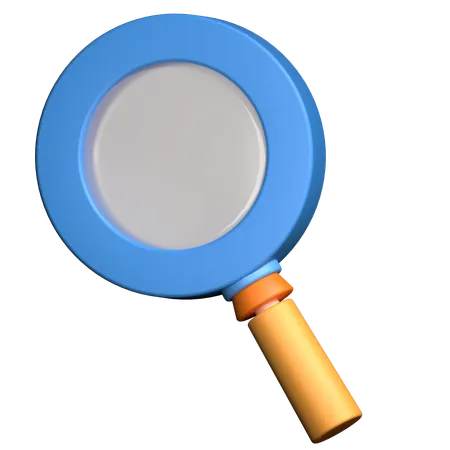 Magnifying Glass Illustration In 3 D Design 3D Icon