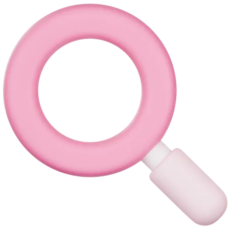 3 D Icon Of Pink Magnifying Glass 3D Icon