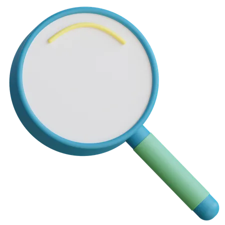 3 D Magnifying Glass Illustration With Transparent Background 3D Icon