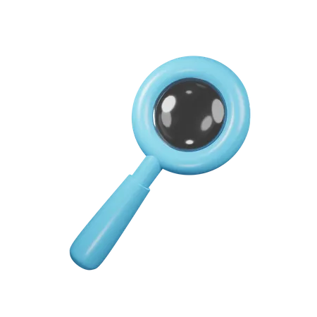 Magnifying Glass With Blue Color 3D Icon