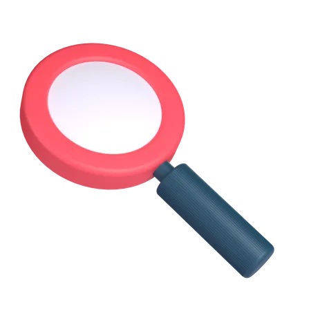 3 D Magnifying Glass For School And Education Concept Object On A Transparent Background 3D Icon