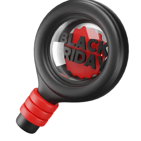 Magnifying Glass Pointing To Black Friday 3D Icon