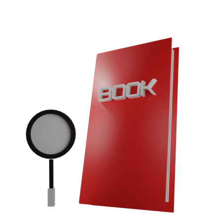 Magnifying Glass And Book  3D Icon