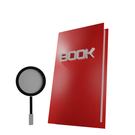 Magnifying Glass And Book  3D Icon