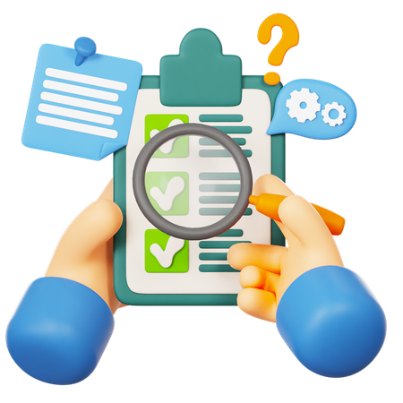 Magnifying Glass Checklist  3D Icon