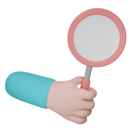 Magnifying Glass Holding Hand  3D Icon