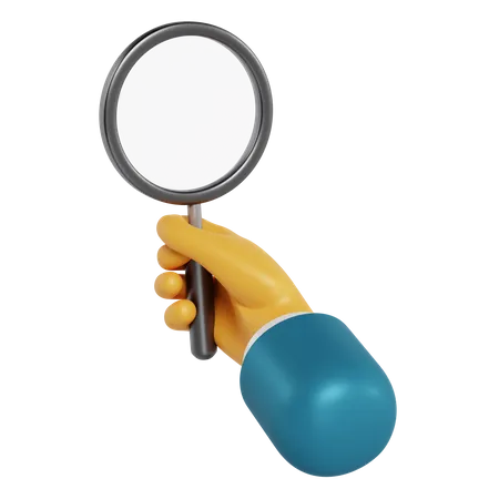 Magnifying Glass Holding Hand Gesture  3D Illustration